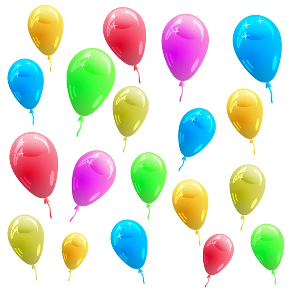 Latar belakang dengan balon berwarna mengkilap ilustrasikan — Stok Foto