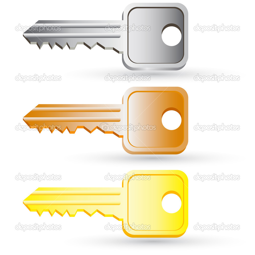 Set of house key icons illustration.