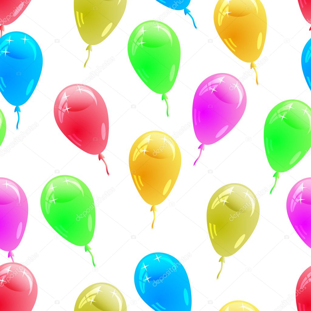 Background with glossy multicolored balloons. . Seamless wallpap