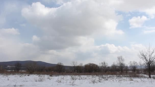 Krajobraz, Błękitne niebo z chmur timelapse — Wideo stockowe