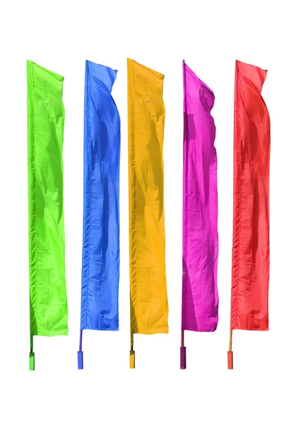 Bandeiras coloridas são isoladas em um fundo branco — Fotografia de Stock