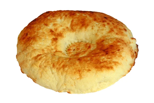 Кавказский пита-хлеб на белом фоне — стоковое фото