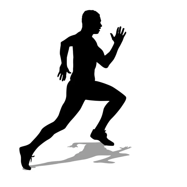 Running silhouettes illustration. — Stok fotoğraf