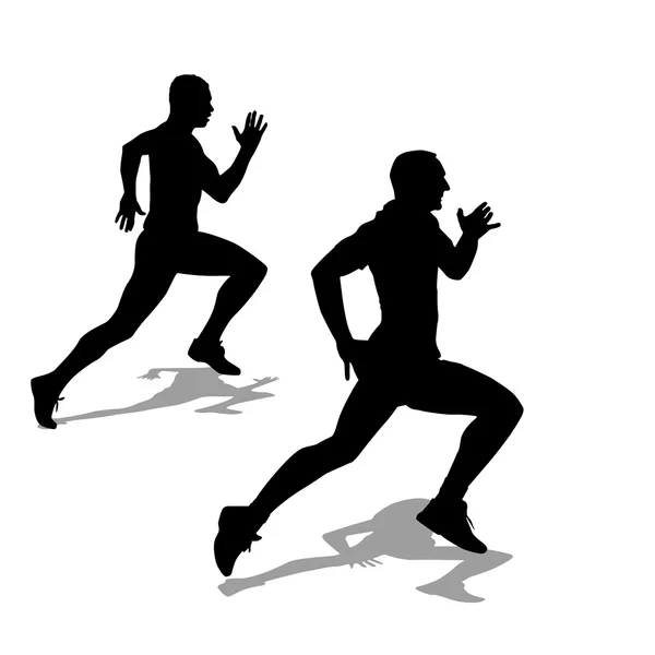 Running silhouettes illustration. — Stockfoto