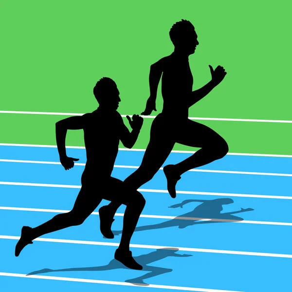 Running silhouettes illustration. — 스톡 사진