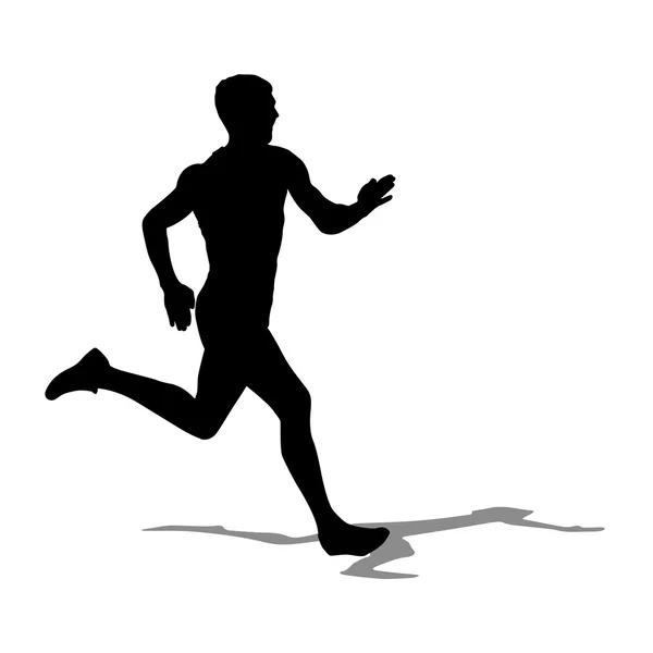 Running silhouettes illustration. — Stok fotoğraf