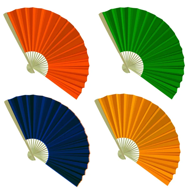 Set traditional Folding Fans illustration. — 图库照片