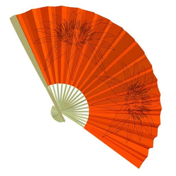 Traditional Folding Fans with a flower illustration. — ストック写真