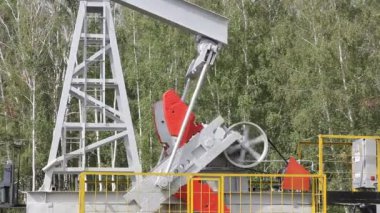 yağ pompası ormanın çalışma. Petrol sanayi ekipmanları.