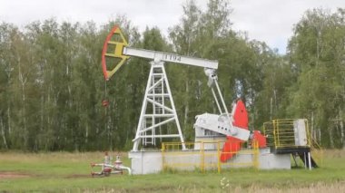yağ pompası ormanın çalışma. Petrol sanayi ekipmanları.