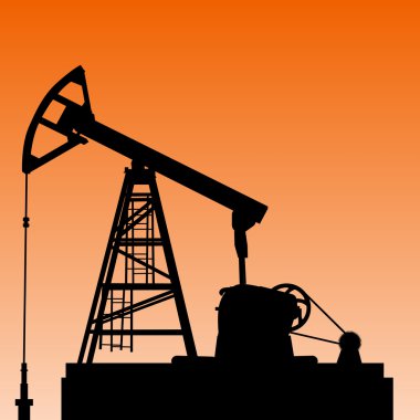 Oil pump jack. Oil industry equipment illustration.