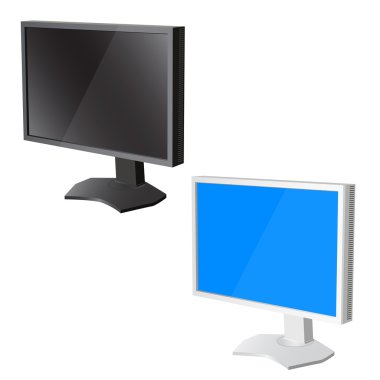 lcd tv monitor on white background illustration