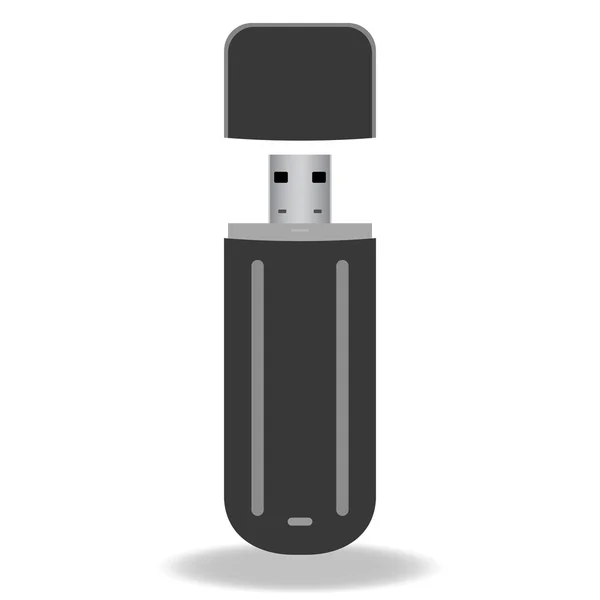 Black flash drive isolated on the white background illus — Stockfoto