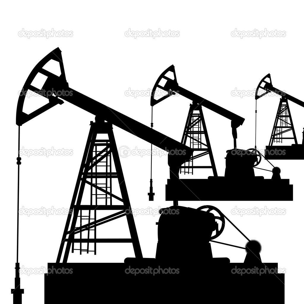 Oil pump jack. Oil industry equipment illustration.
