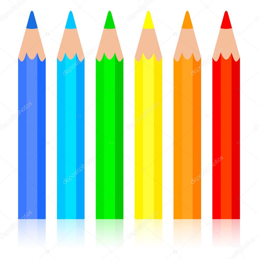 Set of colored pencil illustration.