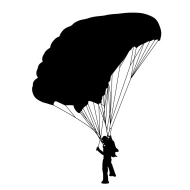 Skydiver, silhouettes parachuting illustration