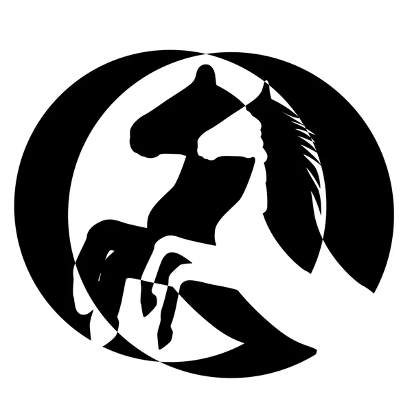 Rearing up horse silhouette — 图库照片