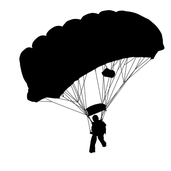 Skydiver, силуети парашутні ілюстрації — стокове фото