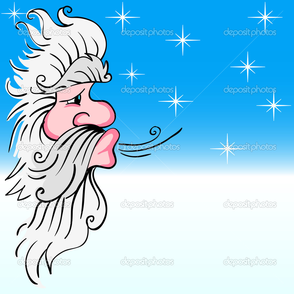 Santa Claus blowing wind