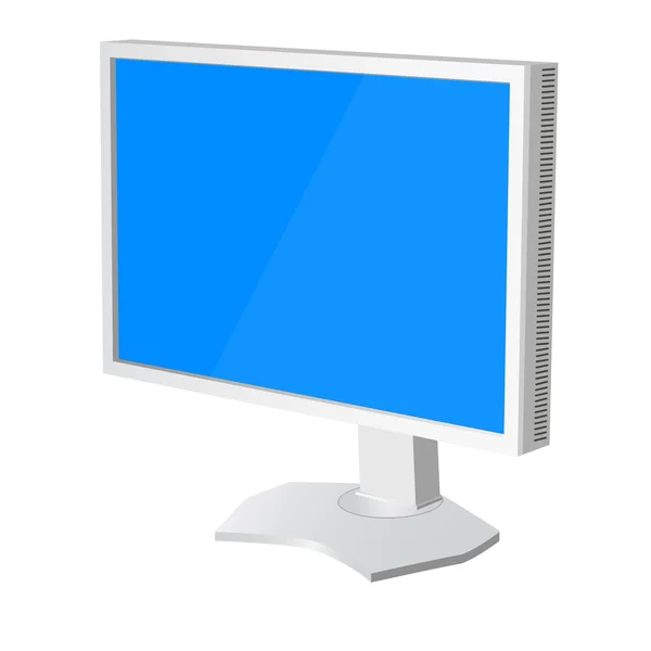 Lcd tv monitor on white background. Vector illustration — Stock Vector