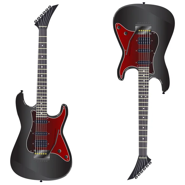 Guitarra eléctrica negra — Vector de stock