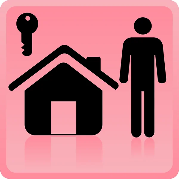 Person and house icon — Stock Vector