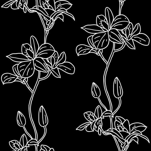 Fondo sin costura vectorial con orquídeas — Vector de stock