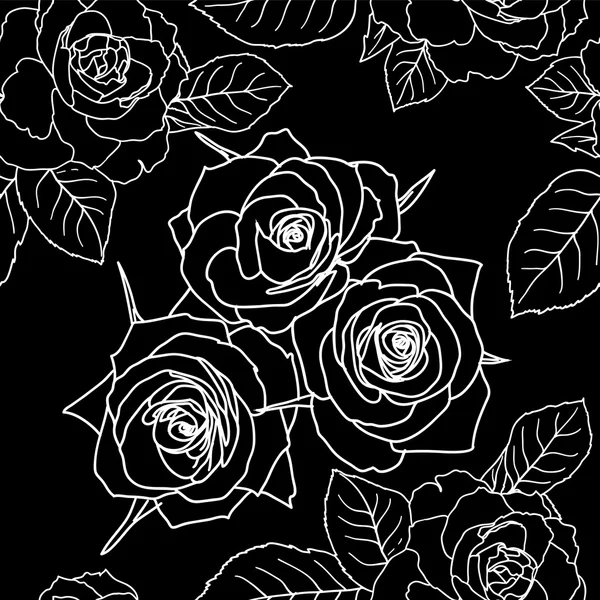 有玫瑰花的无缝制墙纸 — 图库矢量图片