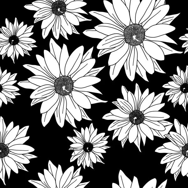 Fondo de pantalla sin costuras con hermosas flores — Vector de stock