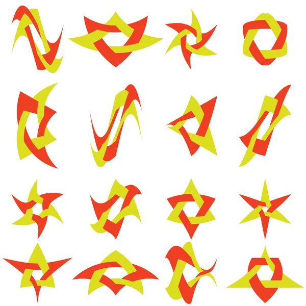 Conjunto de símbolos abstractos de color para el diseño - también como emblema o registro — Archivo Imágenes Vectoriales