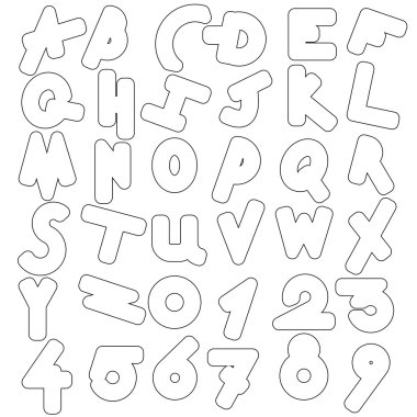 Dekoratif alfabe vektörü seti