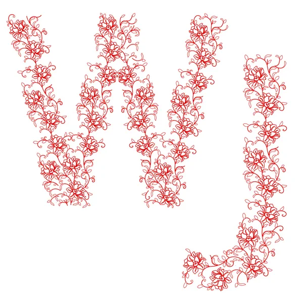 手绘图观赏字母表。信 wj — 图库矢量图片