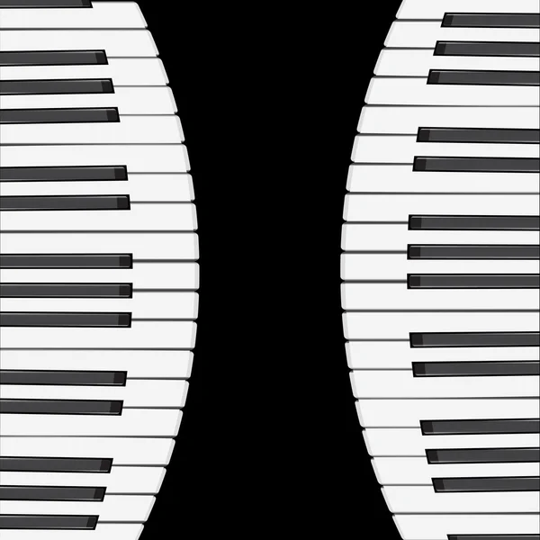 Fundo musical com teclas de piano. Ilustração vetorial. — Vetor de Stock