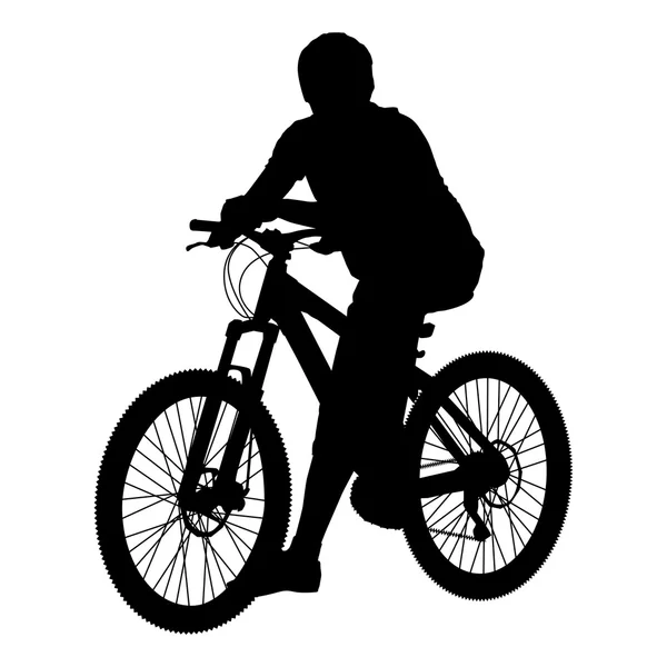 Silhouette of a cyclist male. vector illustration. — Stock Vector