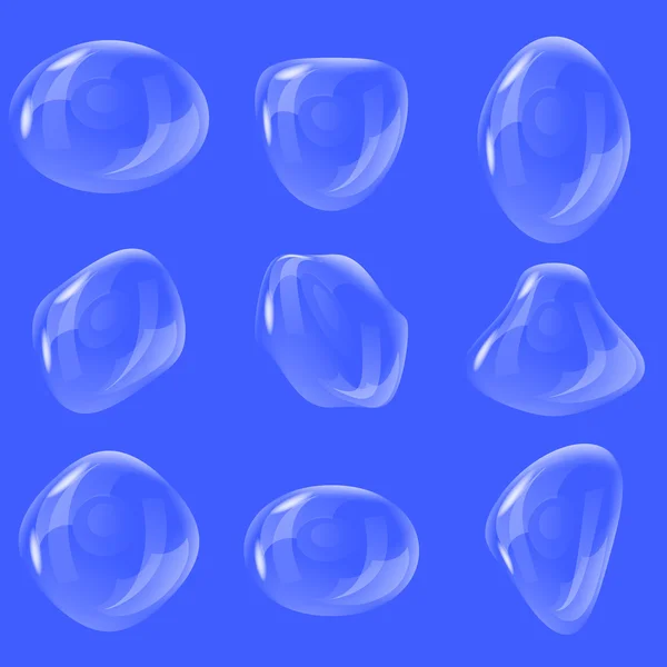 Conjunto de gotas de agua. Ilustración vectorial . — Vector de stock