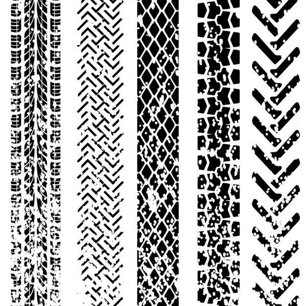 Juego de impresiones detalladas de neumáticos — Vector de stock