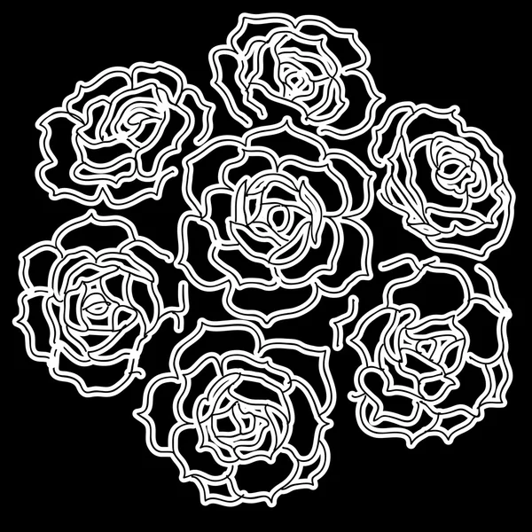 Grand bouquet de roses. vecteur — Image vectorielle