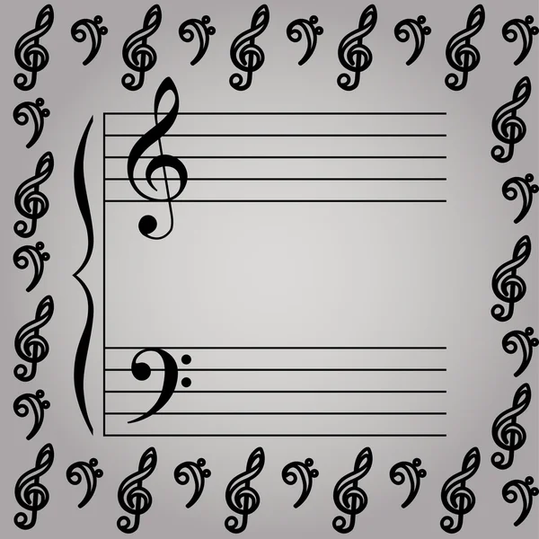 Vector Ilustración de un pentagrama musical — Archivo Imágenes Vectoriales
