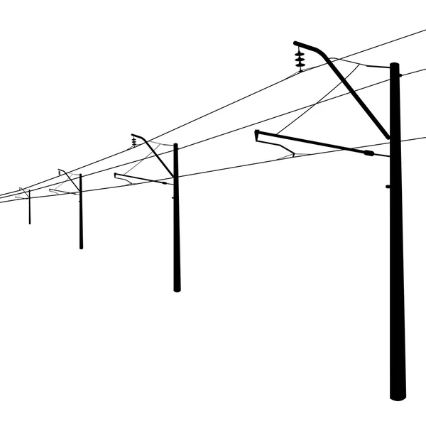 Eisenbahnoberleitungen. — Stockvektor