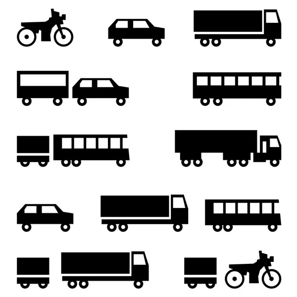 Conjunto de iconos vectoriales - símbolos de transporte — Archivo Imágenes Vectoriales