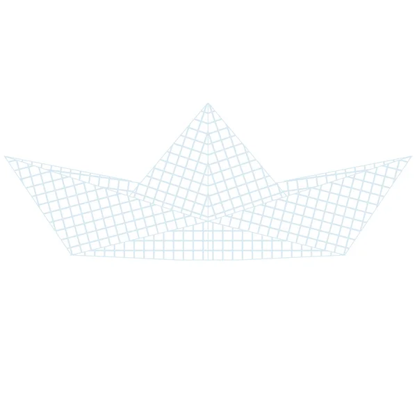Papel barco origami aislado sobre fondo blanco . — Vector de stock