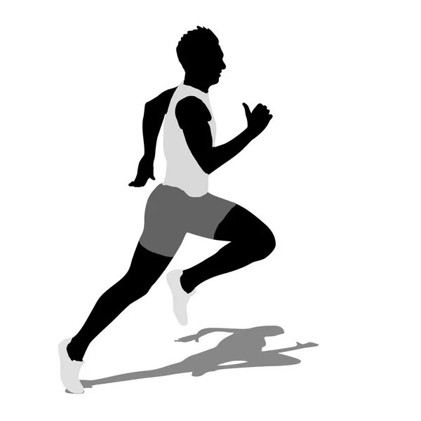 Running silhouettes. Vector illustration. — Stock Vector