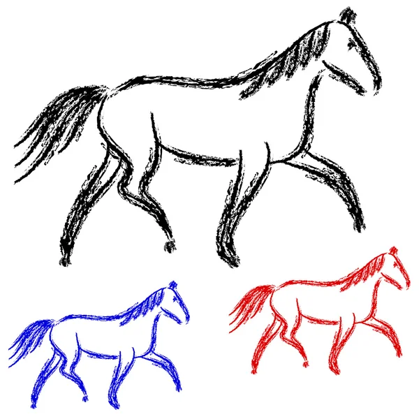 Koně obrysy. — Stockový vektor