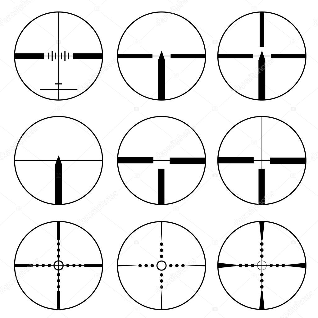 Cross hair and target set. Vector illustration.