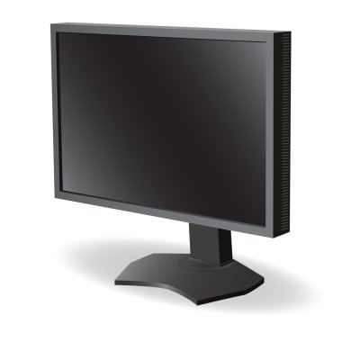 siyah lcd tv izlemek beyaz zemin üzerine. vektör çizim
