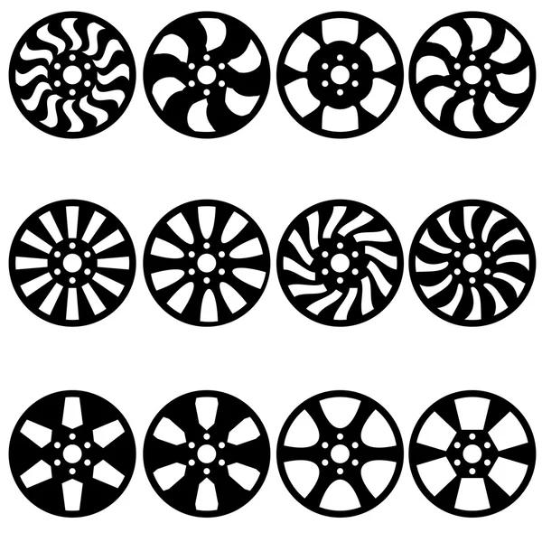 Car alloy wheels, vector illustration — Stock Vector