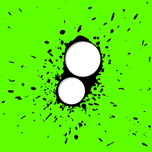 Brush blot vector on green background. Vector illustration. — Stock Vector