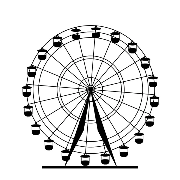 Silhouette atraktsion roue ferris coloré. Illustration vectorielle — Image vectorielle