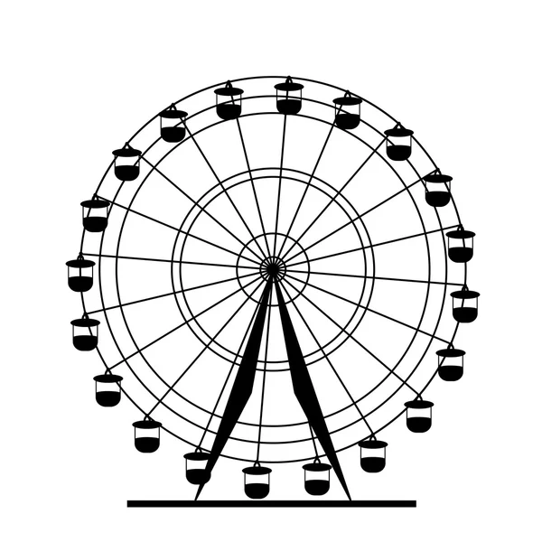 剪影 atraktsion 多彩摩天轮。矢量 illustratio — 图库矢量图片#