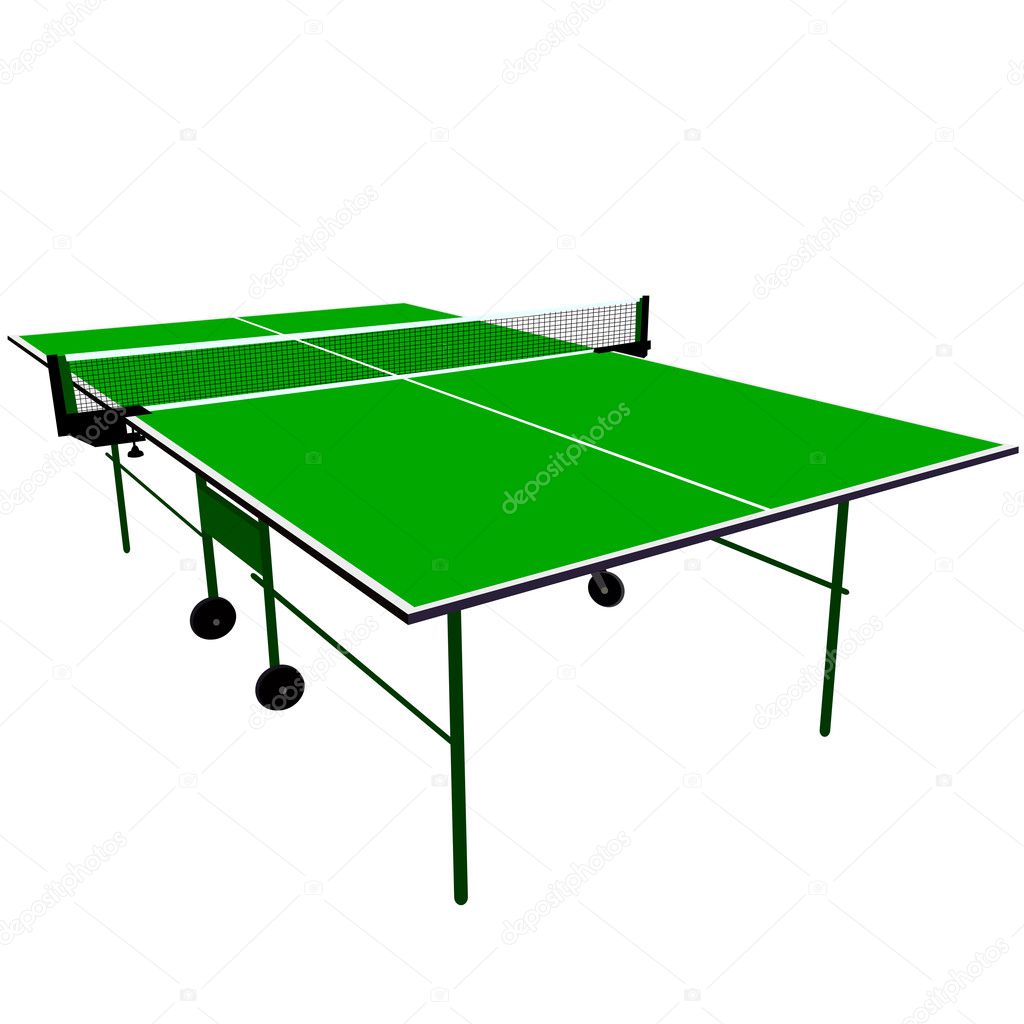green ping pong table